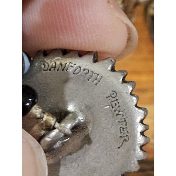 Vintage Danforth 1992 925 Sterling Silver Charms, Glass & Ceramic Moms Bracelet - Picture 2 of 10